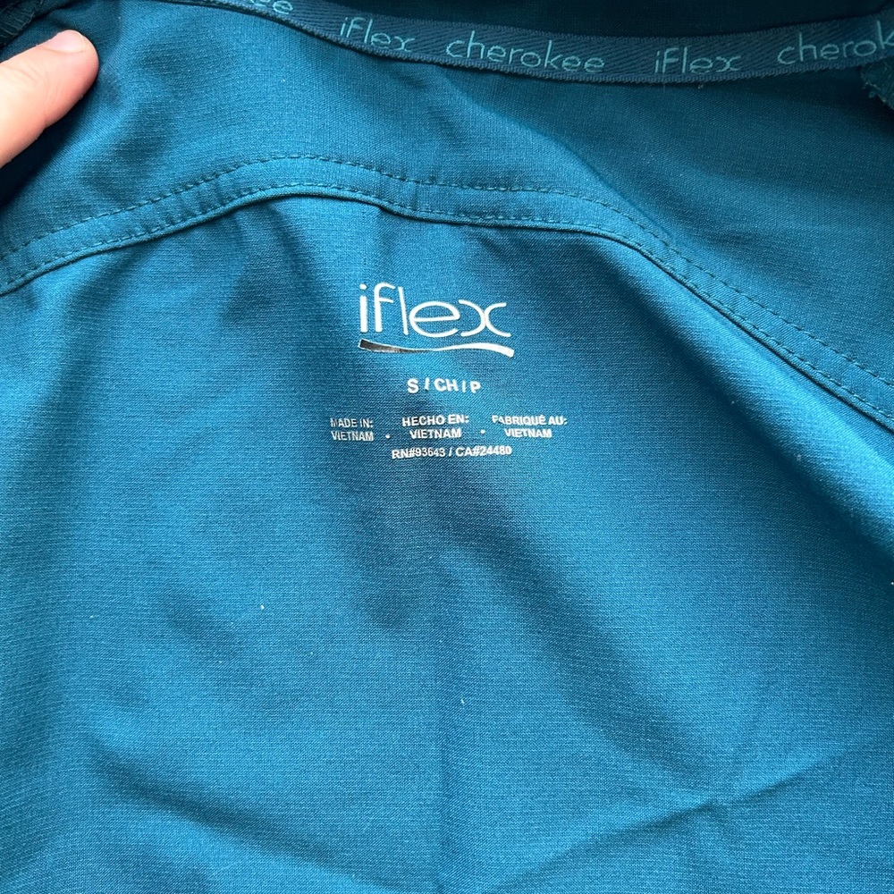 Cherokee IFlex scrub jacket in Caribbean blue